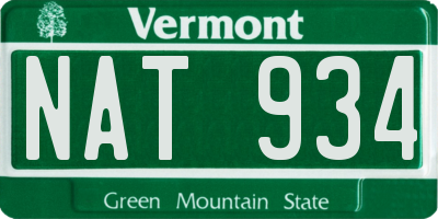 VT license plate NAT934