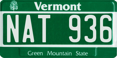 VT license plate NAT936