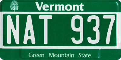 VT license plate NAT937