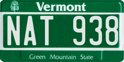 VT license plate NAT938