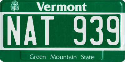 VT license plate NAT939