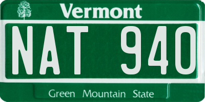 VT license plate NAT940