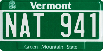 VT license plate NAT941