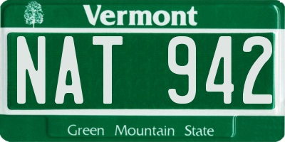 VT license plate NAT942