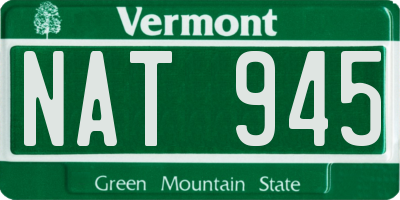 VT license plate NAT945