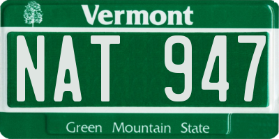 VT license plate NAT947