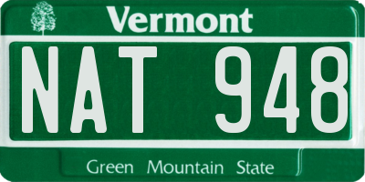 VT license plate NAT948