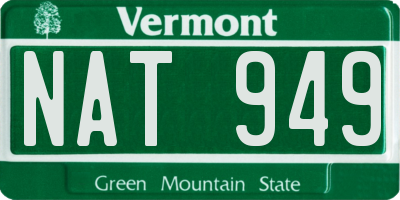 VT license plate NAT949