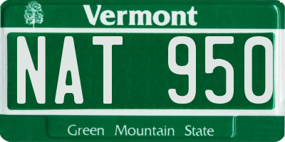 VT license plate NAT950