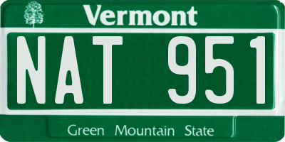 VT license plate NAT951