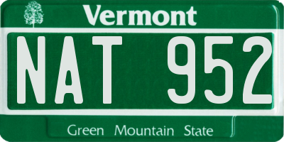 VT license plate NAT952