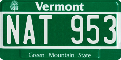 VT license plate NAT953