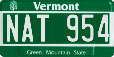 VT license plate NAT954