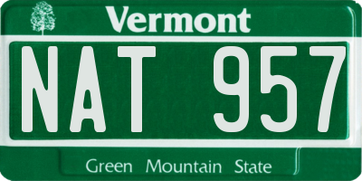 VT license plate NAT957