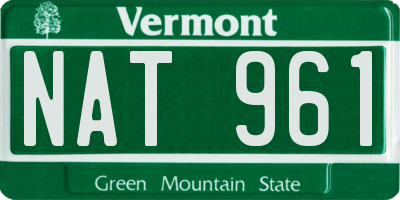 VT license plate NAT961