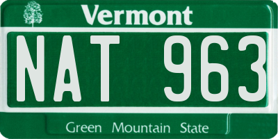VT license plate NAT963