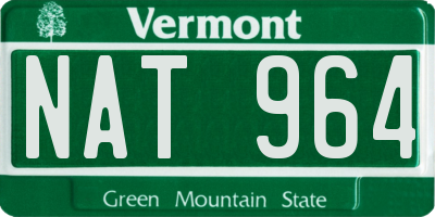 VT license plate NAT964