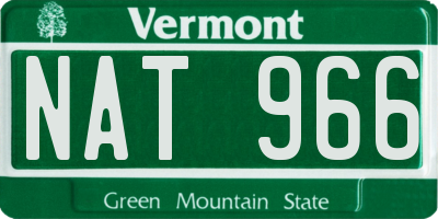 VT license plate NAT966