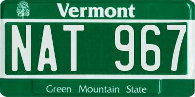VT license plate NAT967