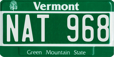 VT license plate NAT968