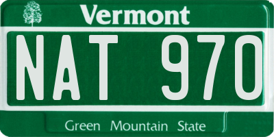 VT license plate NAT970