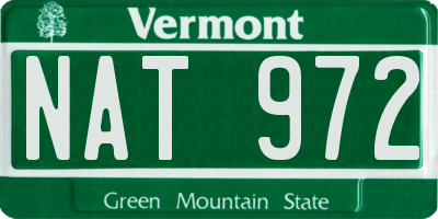 VT license plate NAT972