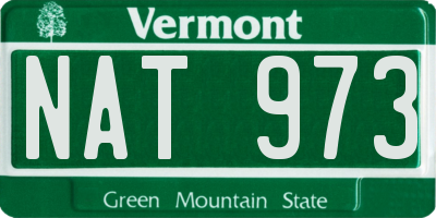 VT license plate NAT973