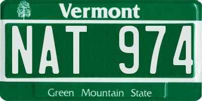 VT license plate NAT974