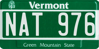 VT license plate NAT976