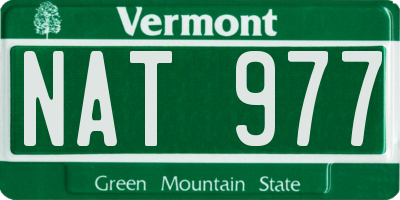 VT license plate NAT977