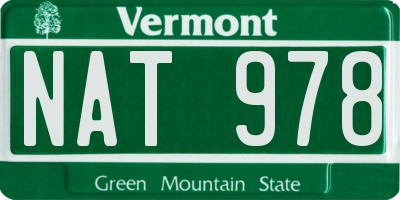 VT license plate NAT978