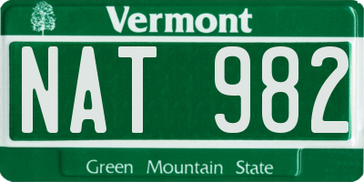 VT license plate NAT982