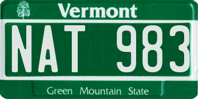 VT license plate NAT983