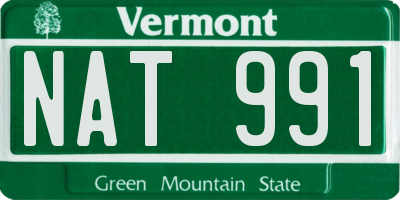VT license plate NAT991