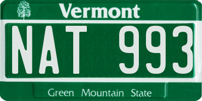 VT license plate NAT993
