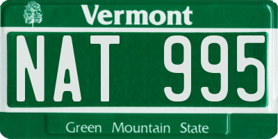 VT license plate NAT995