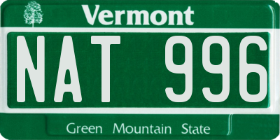 VT license plate NAT996
