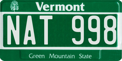 VT license plate NAT998