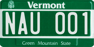 VT license plate NAU001