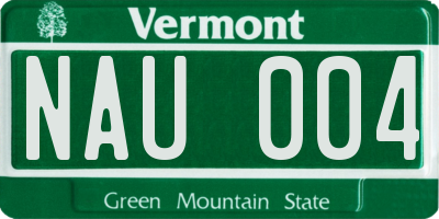 VT license plate NAU004