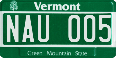 VT license plate NAU005