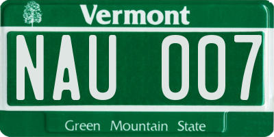 VT license plate NAU007