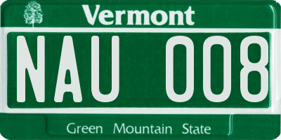 VT license plate NAU008