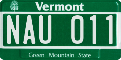 VT license plate NAU011