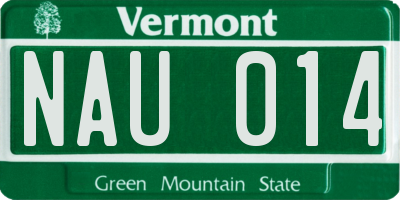 VT license plate NAU014