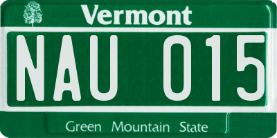 VT license plate NAU015