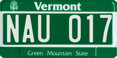 VT license plate NAU017