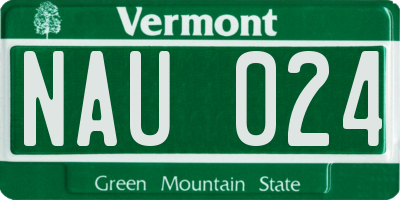 VT license plate NAU024