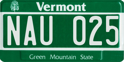 VT license plate NAU025