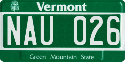 VT license plate NAU026
